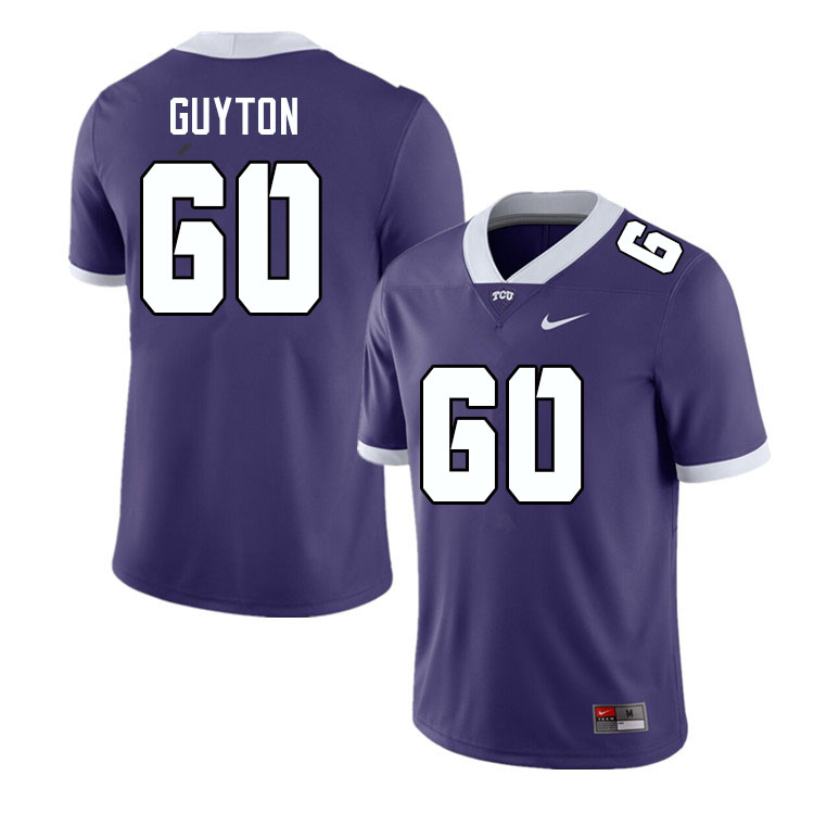 Men #60 Tyler Guyton TCU Horned Frogs College Football Jerseys Sale-Purple